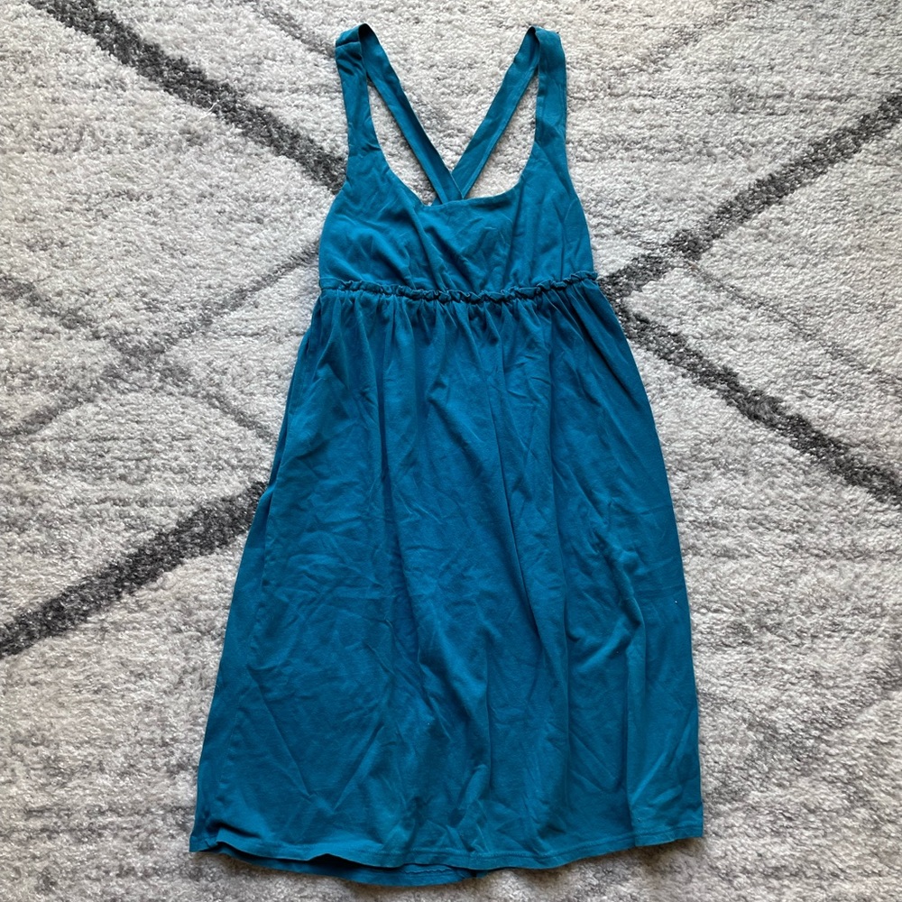 Blue Cross Back Strap Dress